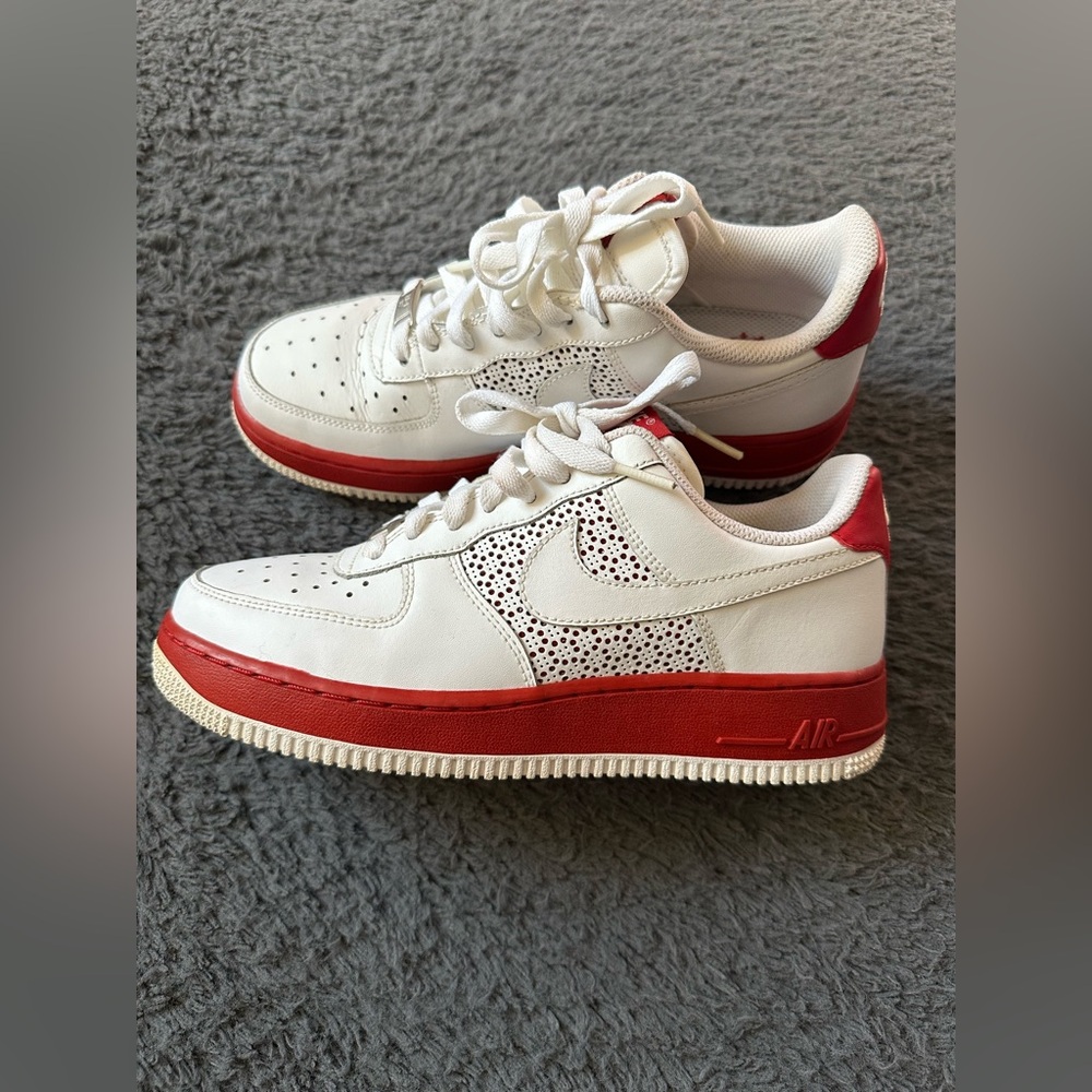 Vintage Nike Air Force 1 AF1 '07 White Varsity Red Youth Size 6.5 - Picture 2 of 15